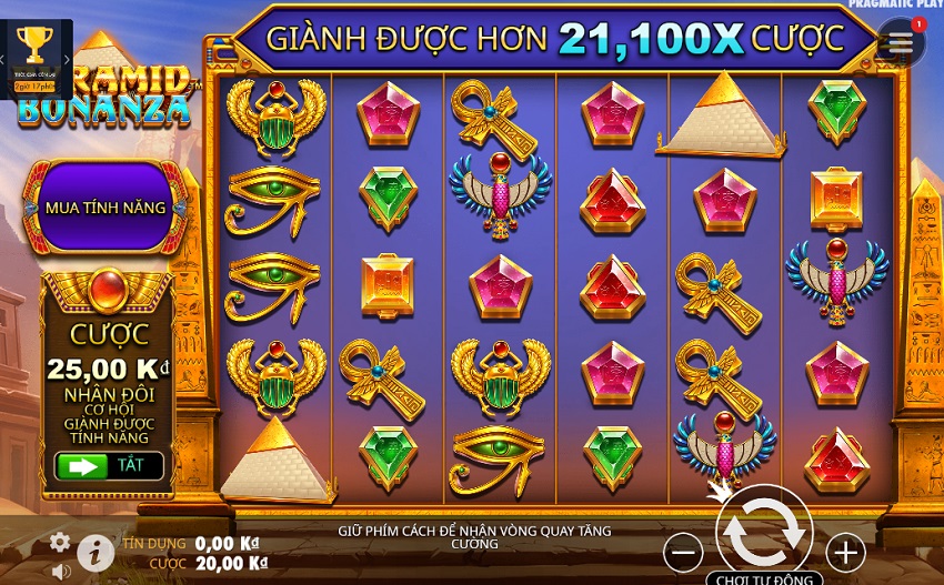 Cách tham gia game Pyramid Bonanza tại Vn88 Cach choi game Pyramid Bonanza Vn88